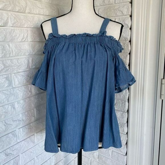Off the Shoulder Ruffled Top - Picture 1 of 5